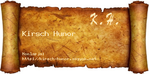 Kirsch Hunor névjegykártya